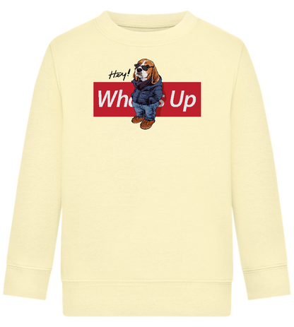 What's Up Dog Design - Comfort Kids Sweater_AMARELO CLARO_front