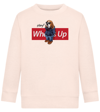 What's Up Dog Design - Comfort Kids Sweater_LIGHT PEACH ROSE_front