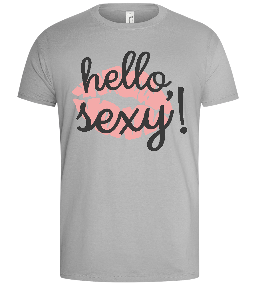 Hello Sexy Smooch Design - Basic men's t-shirt_PURE GRAY_front