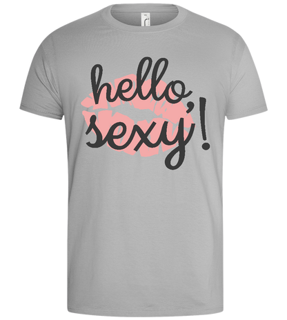 Hello Sexy Smooch Design - Basic men's t-shirt_PURE GRAY_front