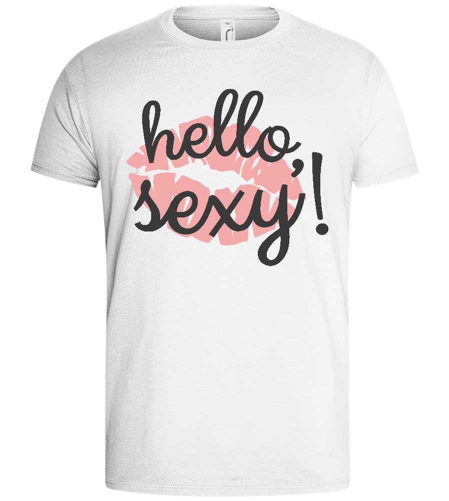 Hello Sexy Smooch Design - Basic men's t-shirt_WHITE_front