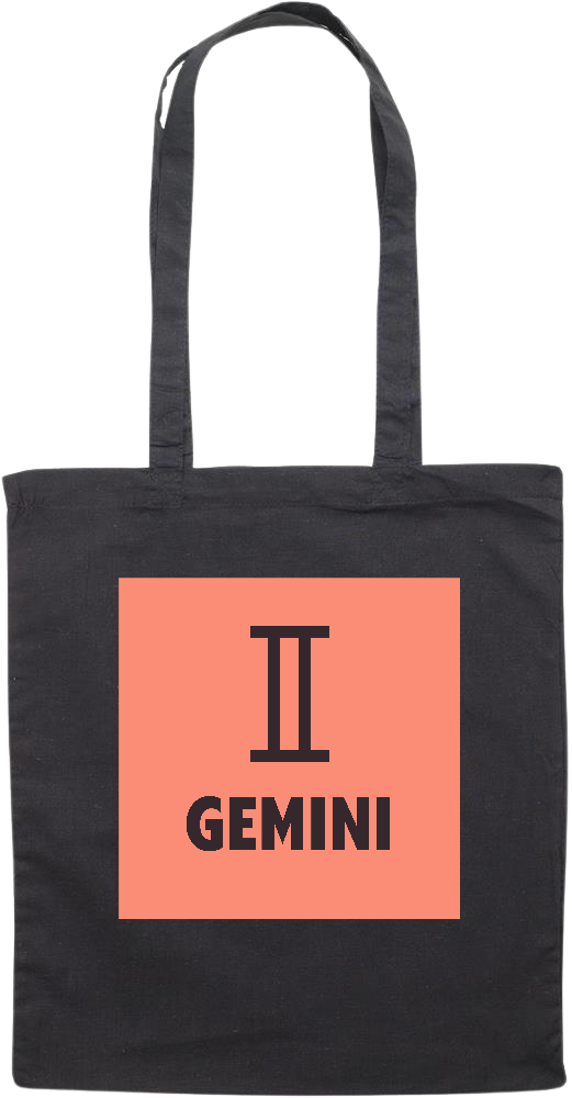 Zodiac Gemini Design - Essential colored event tote bag_BLACK_front