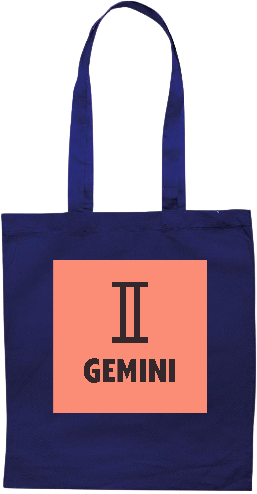 Zodiac Gemini Design - Essential colored event tote bag_BLUE_front