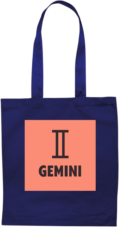 Zodiac Gemini Design - Essential colored event tote bag_BLUE_front