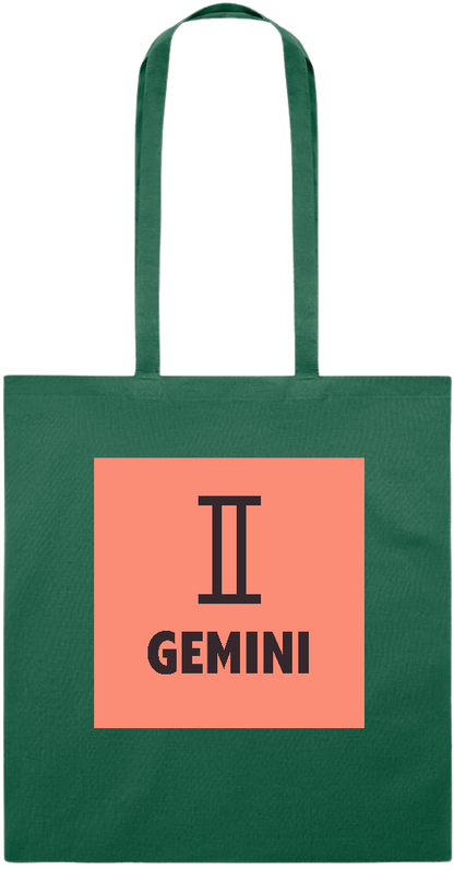 Zodiac Gemini Design - Essential colored event tote bag_DARK GREEN_front