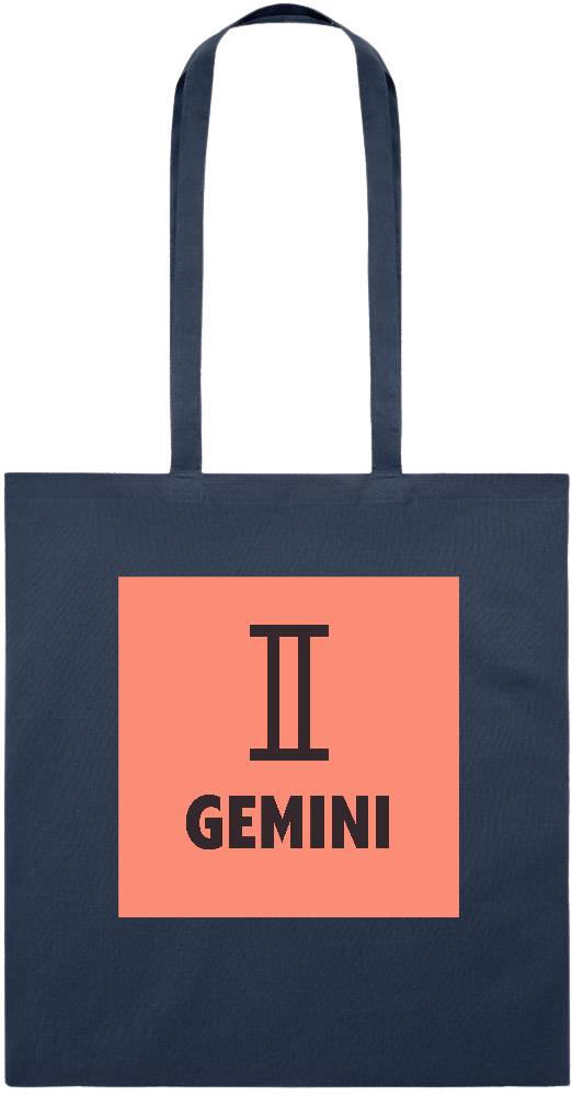 Zodiac Gemini Design - Essential colored event tote bag_FRENCH NAVY_front