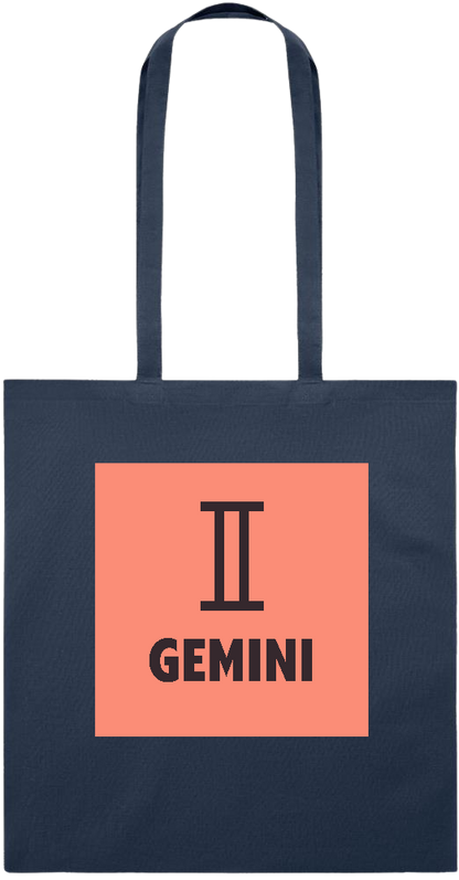 Zodiac Gemini Design - Essential colored event tote bag_FRENCH NAVY_front