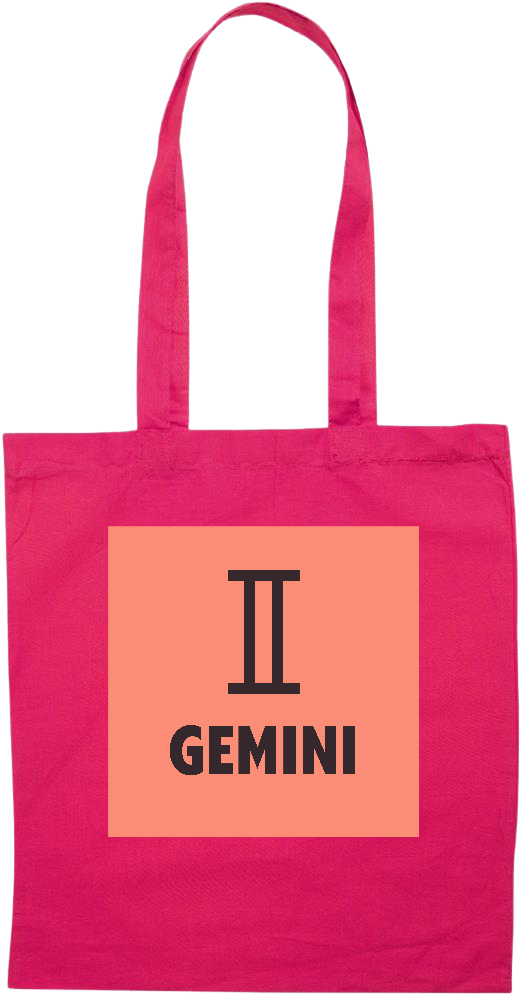 Zodiac Gemini Design - Essential colored event tote bag_FUCHSIA_front