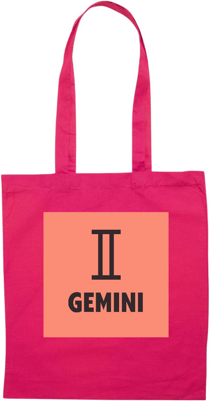 Zodiac Gemini Design - Essential colored event tote bag_FUCHSIA_front