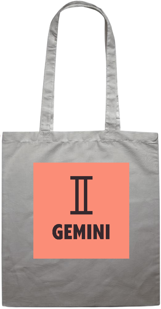 Zodiac Gemini Design - Essential colored event tote bag_GREY_front