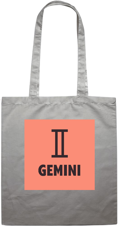 Zodiac Gemini Design - Essential colored event tote bag_GREY_front