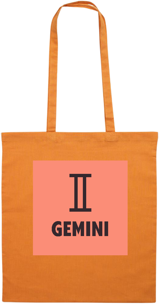 Zodiac Gemini Design - Essential colored event tote bag_ORANGE_front