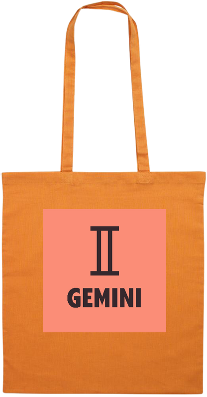 Zodiac Gemini Design - Essential colored event tote bag_ORANGE_front