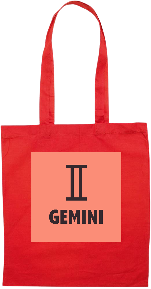 Zodiac Gemini Design - Essential colored event tote bag_RED_front