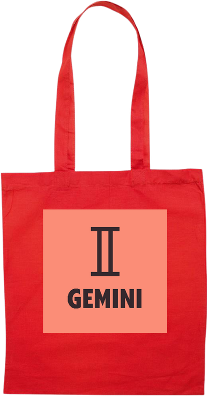 Zodiac Gemini Design - Essential colored event tote bag_RED_front