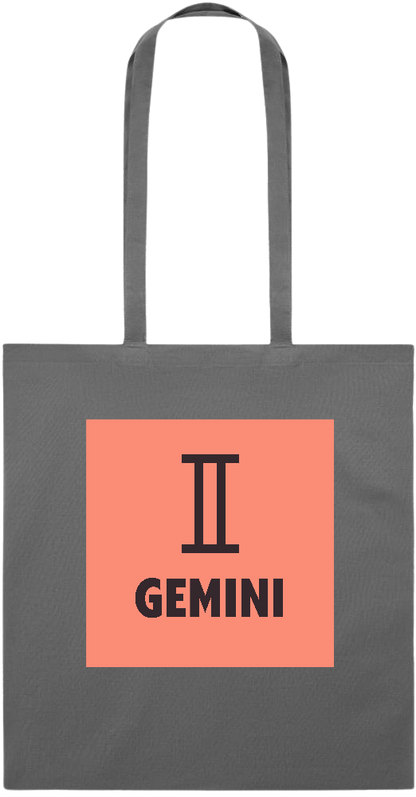 Zodiac Gemini Design - Essential colored event tote bag_STONE GREY_front