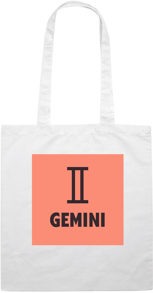 Zodiac Gemini Design - Essential colored event tote bag_WHITE_front