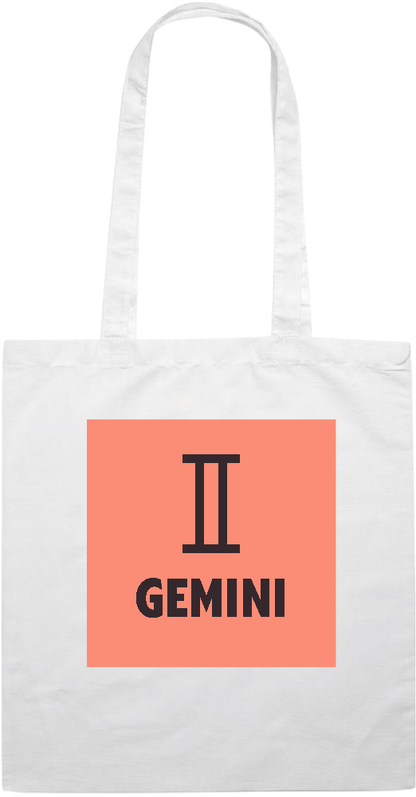 Zodiac Gemini Design - Essential colored event tote bag_WHITE_front