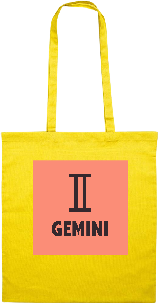 Zodiac Gemini Design - Essential colored event tote bag_YELLOW_front