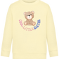 Cool Little Sister Teddy Bear Design - Comfort Kids Sweater_AMARELO CLARO_front