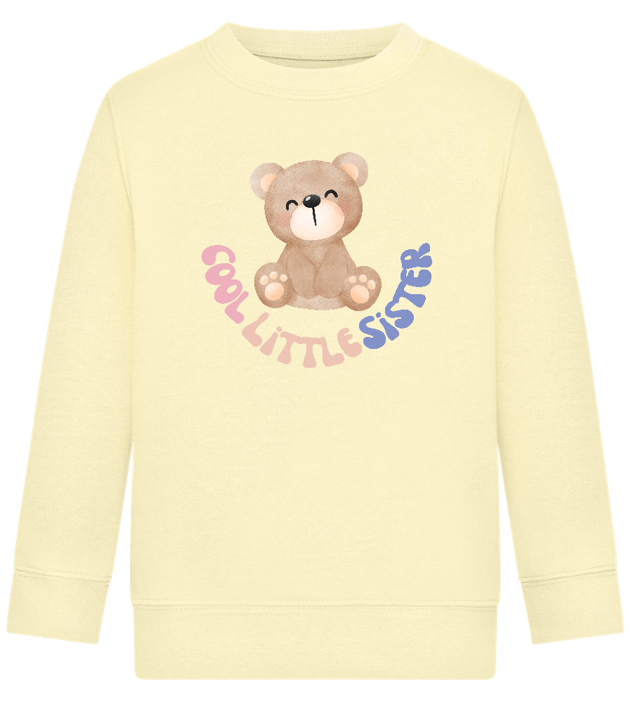 Cool Little Sister Teddy Bear Design - Comfort Kids Sweater_AMARELO CLARO_front