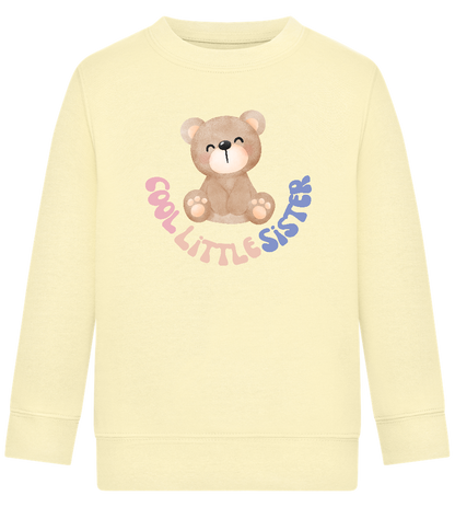 Cool Little Sister Teddy Bear Design - Comfort Kids Sweater_AMARELO CLARO_front