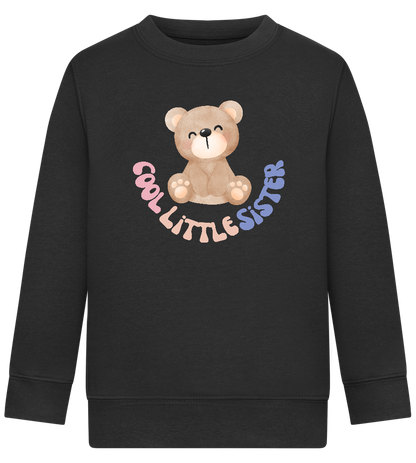 Cool Little Sister Teddy Bear Design - Comfort Kids Sweater_BLACK_front