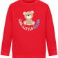 Cool Little Sister Teddy Bear Design - Comfort Kids Sweater_BRIGHT RED_front