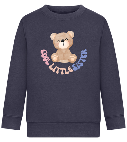 Cool Little Sister Teddy Bear Design - Comfort Kids Sweater_FRENCH NAVY_front