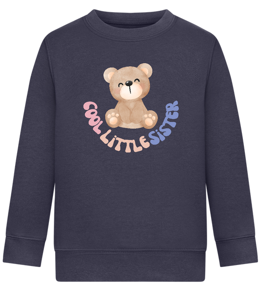 Cool Little Sister Teddy Bear Design - Comfort Kids Sweater_FRENCH NAVY_front