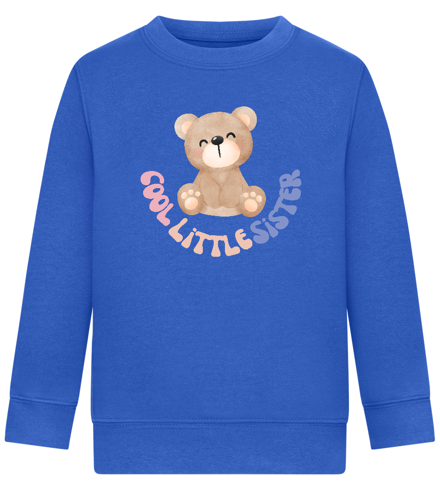 Cool Little Sister Teddy Bear Design - Comfort Kids Sweater_ROYAL_front