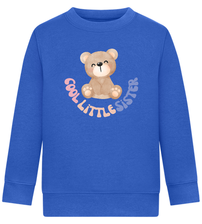 Cool Little Sister Teddy Bear Design - Comfort Kids Sweater_ROYAL_front