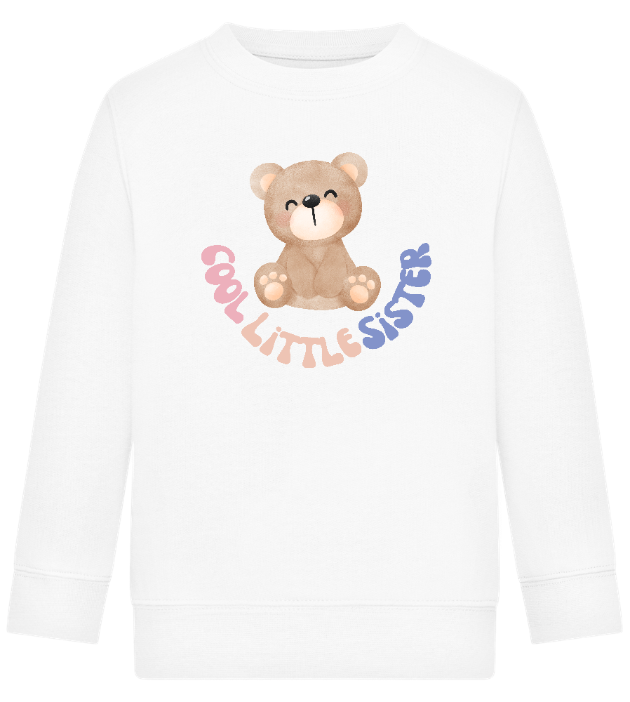 Cool Little Sister Teddy Bear Design - Comfort Kids Sweater_WHITE_front