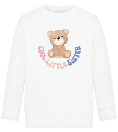 Cool Little Sister Teddy Bear Design - Comfort Kids Sweater_WHITE_front