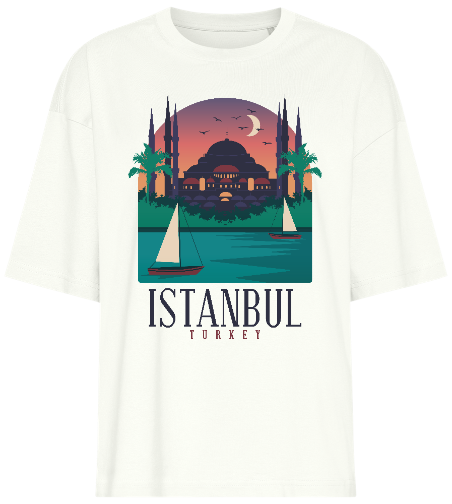 Blue Mosque in Istanbul Design - Premium women's oversized t-shirt_OFF-WHITE_front