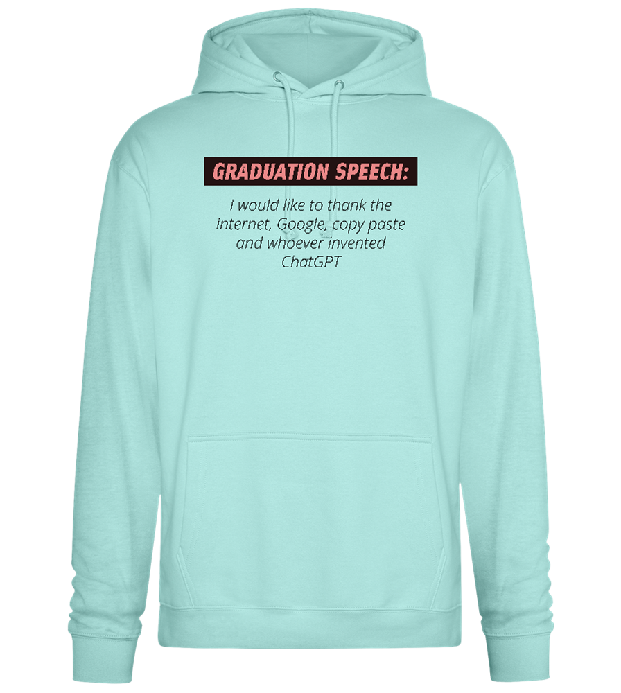 Graduation Speech Design - Premium Essential Unisex Hoodie_ARCTIC BLUE_front