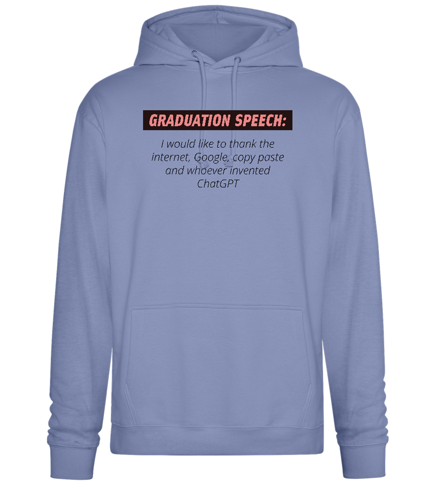 Graduation Speech Design - Premium Essential Unisex Hoodie_BLUE_front