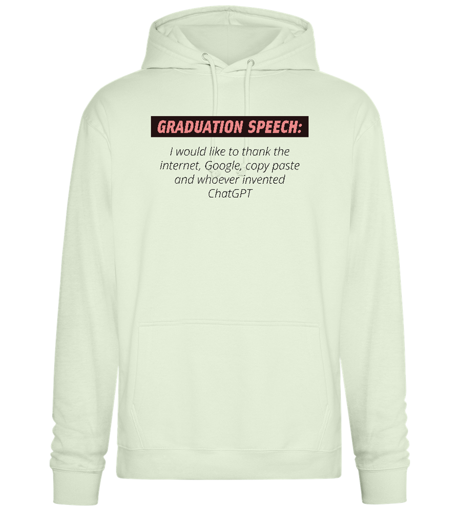 Graduation Speech Design - Premium Essential Unisex Hoodie_CREAMY GREEN_front