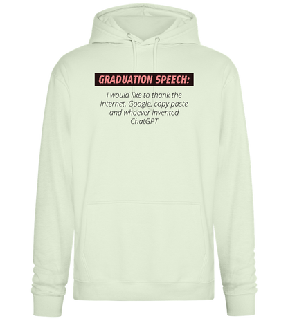 Graduation Speech Design - Premium Essential Unisex Hoodie_CREAMY GREEN_front