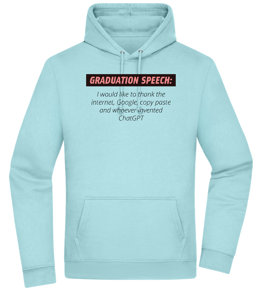 Graduation Speech Design - Premium Essential Unisex Hoodie_POOL BLUE_front