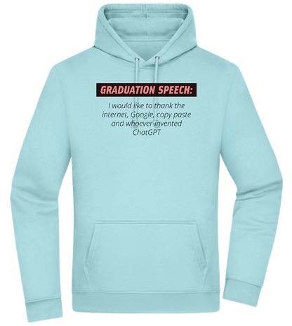 Graduation Speech Design - Premium Essential Unisex Hoodie_POOL BLUE_front