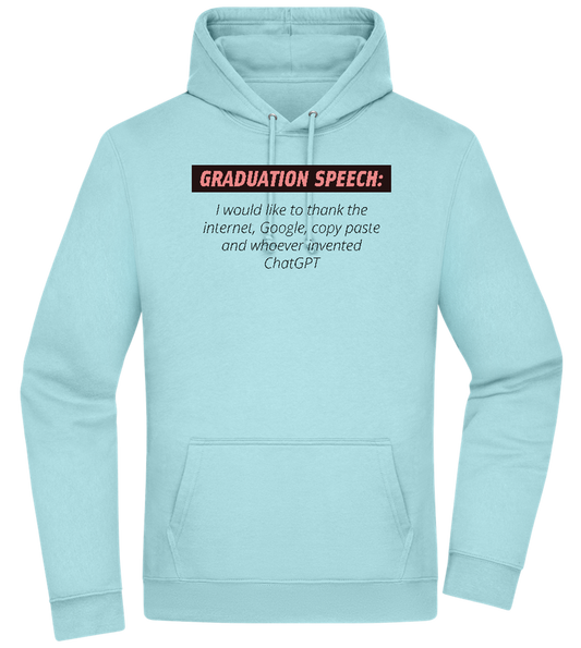 Graduation Speech Design - Premium Essential Unisex Hoodie_POOL BLUE_front