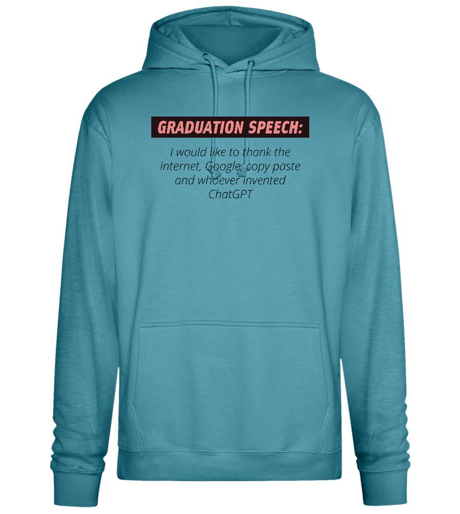 Graduation Speech Design - Premium Essential Unisex Hoodie_POOL BLUE_front