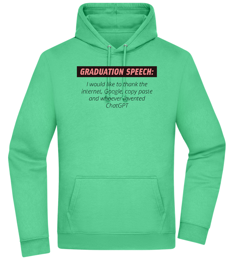 Graduation Speech Design - Premium Essential Unisex Hoodie_SPRING GREEN_front