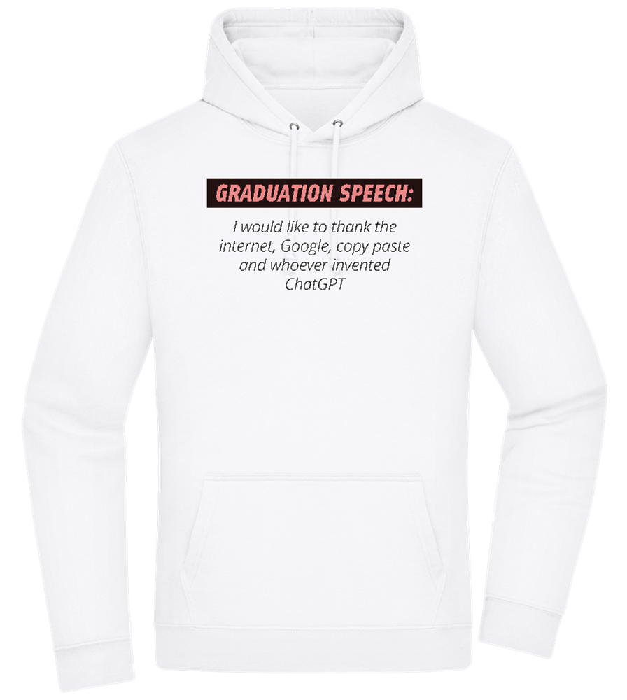 Graduation Speech Design - Premium Essential Unisex Hoodie_WHITE_front