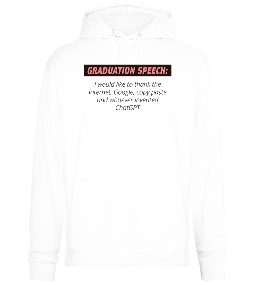 Graduation Speech Design - Premium Essential Unisex Hoodie_WHITE_front