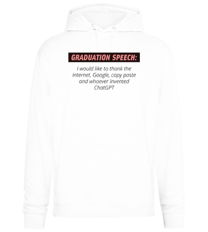 Graduation Speech Design - Premium Essential Unisex Hoodie_WHITE_front