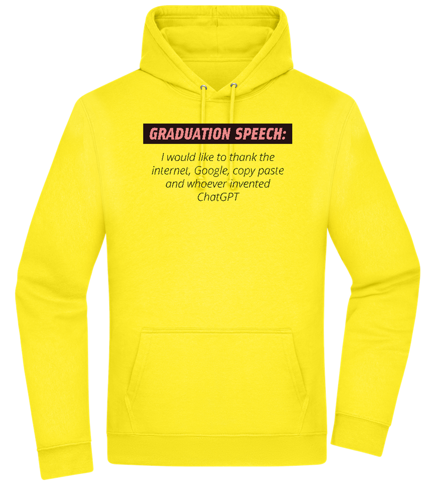 Graduation Speech Design - Premium Essential Unisex Hoodie_YELLOW_front