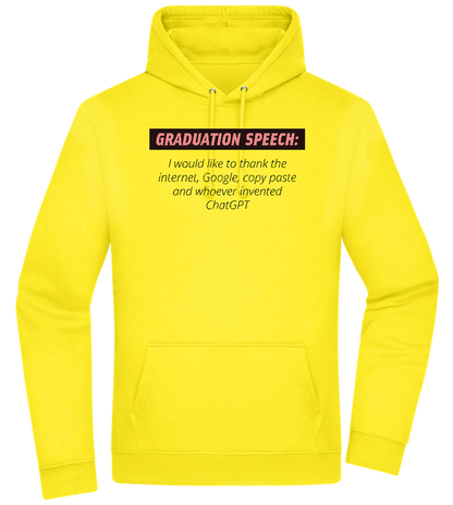 Graduation Speech Design - Premium Essential Unisex Hoodie_YELLOW_front