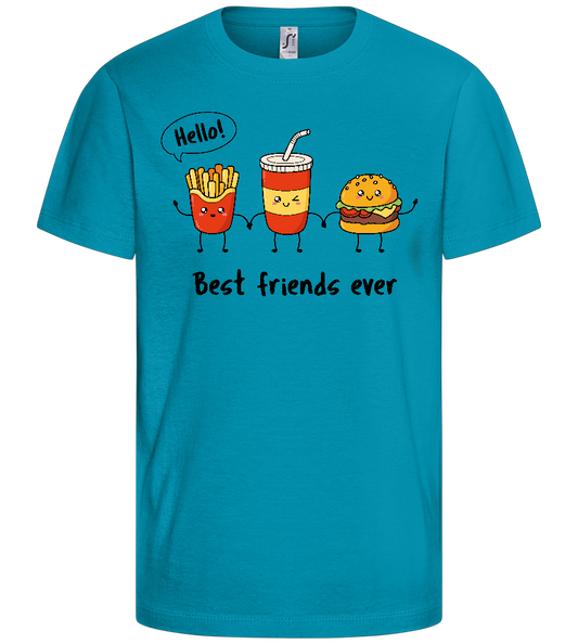 Best Friends Ever Food Design - Comfort kids fitted t-shirt_TURQUOISE_front